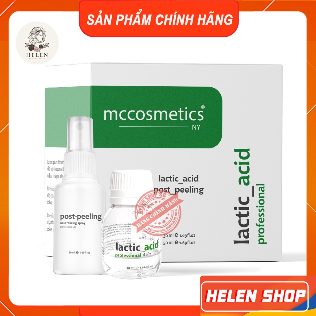 Peel LACTIC MCCM MCCOSMETIC - Tái tạo làn da giúp trẻ hóa, se khít lỗ chân lông, cho làn da mịn màng căng bóng