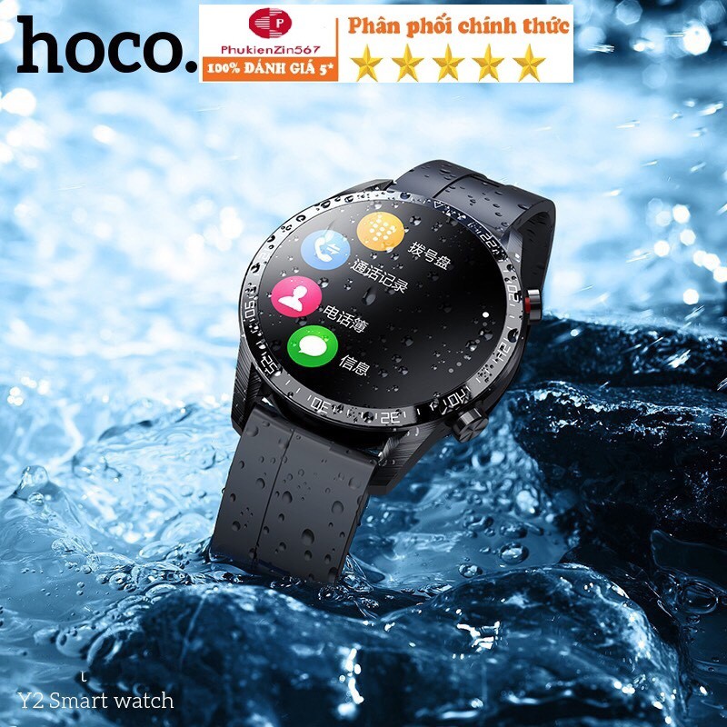 Đồng hồ thông minh Smart Watch hoco Y2 chống nước, Nghe gọi, thông báo,  theo dõi sức khỏe, màn hình màu cảm ứng | Shopee Việt Nam