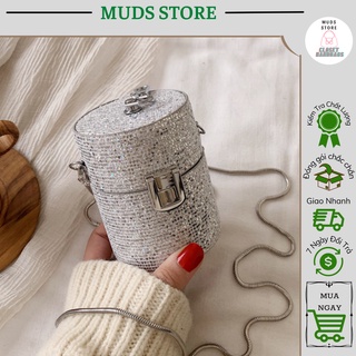Túi xách nữ mini đeo chéo dáng trụ tròn , túi đeo chéo nữ mini cao cấp kim sa hàng quảng châu - ck21p