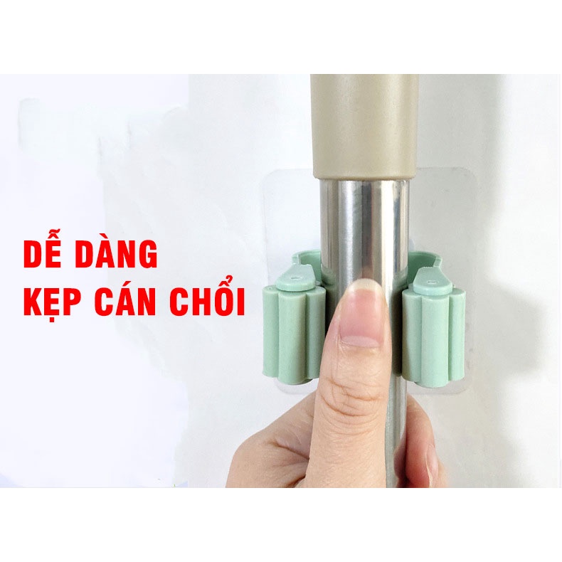 Móc kẹp cây lau nhà tấm dán rộng keo cực dày chắc chịu lực lên tới 7kg