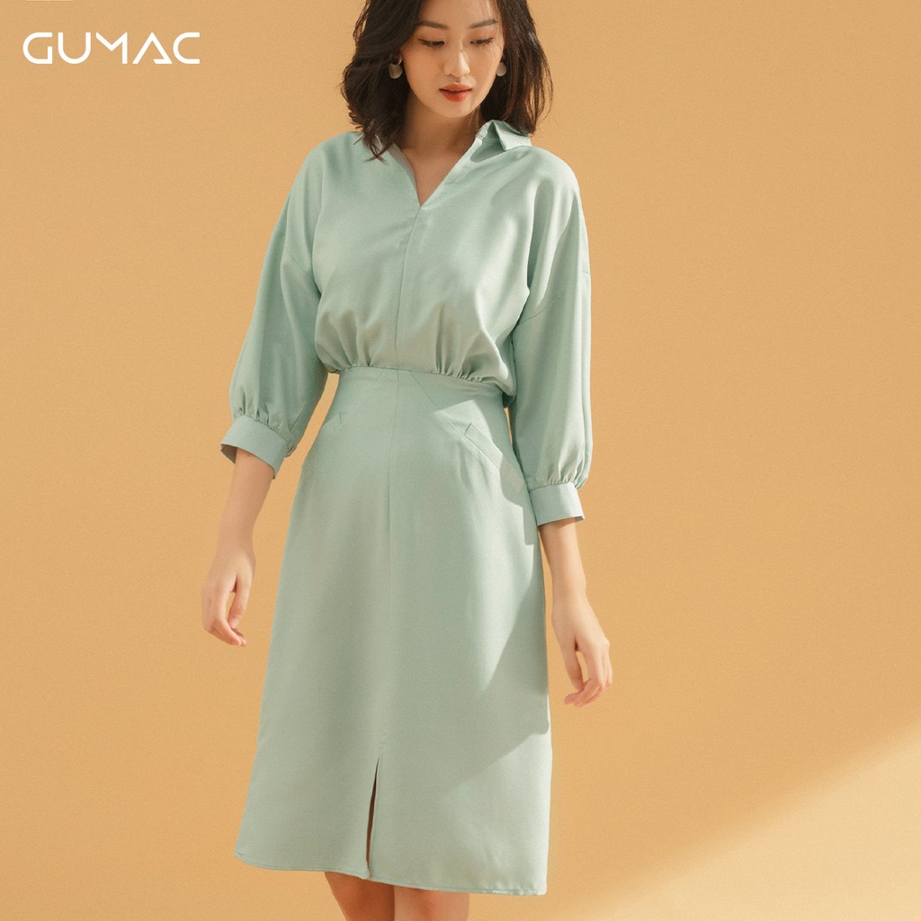 Đầm tay dơi cổ sơ mi DA763 GUMAC