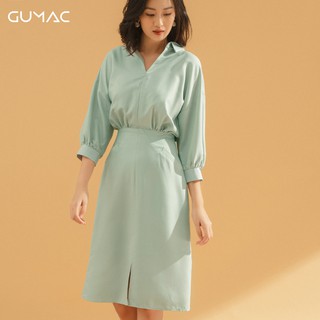 Đầm tay dơi cổ sơ mi DA763 GUMAC