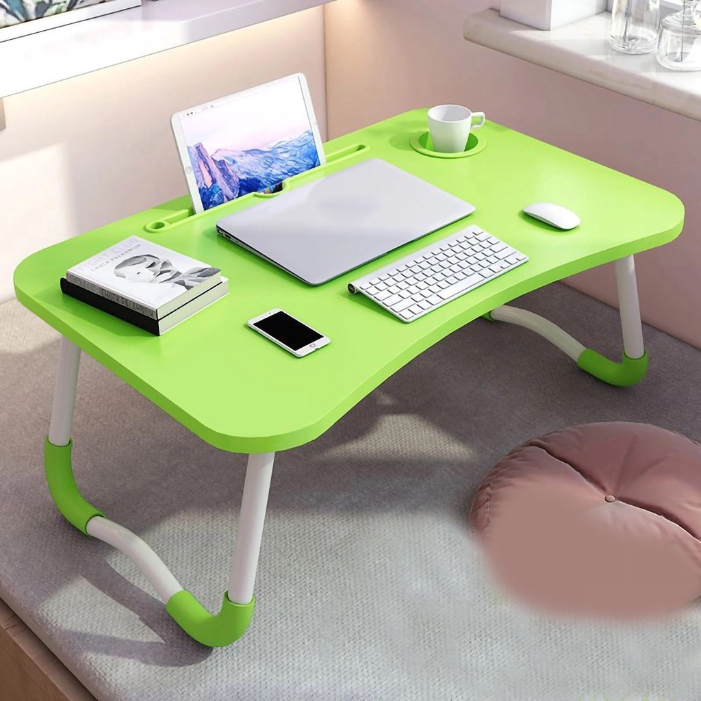 Hàng Sẵn Bàn Gấp Gọn Có Khe Cắm máy tính bảng - Dễ Gấp, Dễ Sử Dụng Bàn Làm Việc Có Giá Đỡ Cho Phòng Ngủ Của Bé【Carbon070】