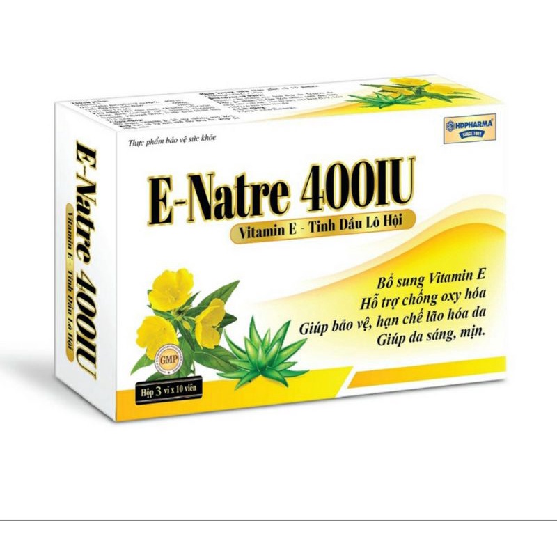 Vitamin E400iu tinh dầu hoa anh thảo  E Love Netural 400IU giúp làm sáng da ,giảm oxy hóa - Hộp 30 viên