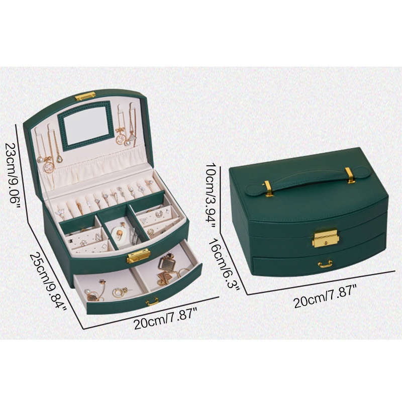 Hộp Đựng Trang Sức 2 Tầng Nhỏ Gọn Cho Nữ