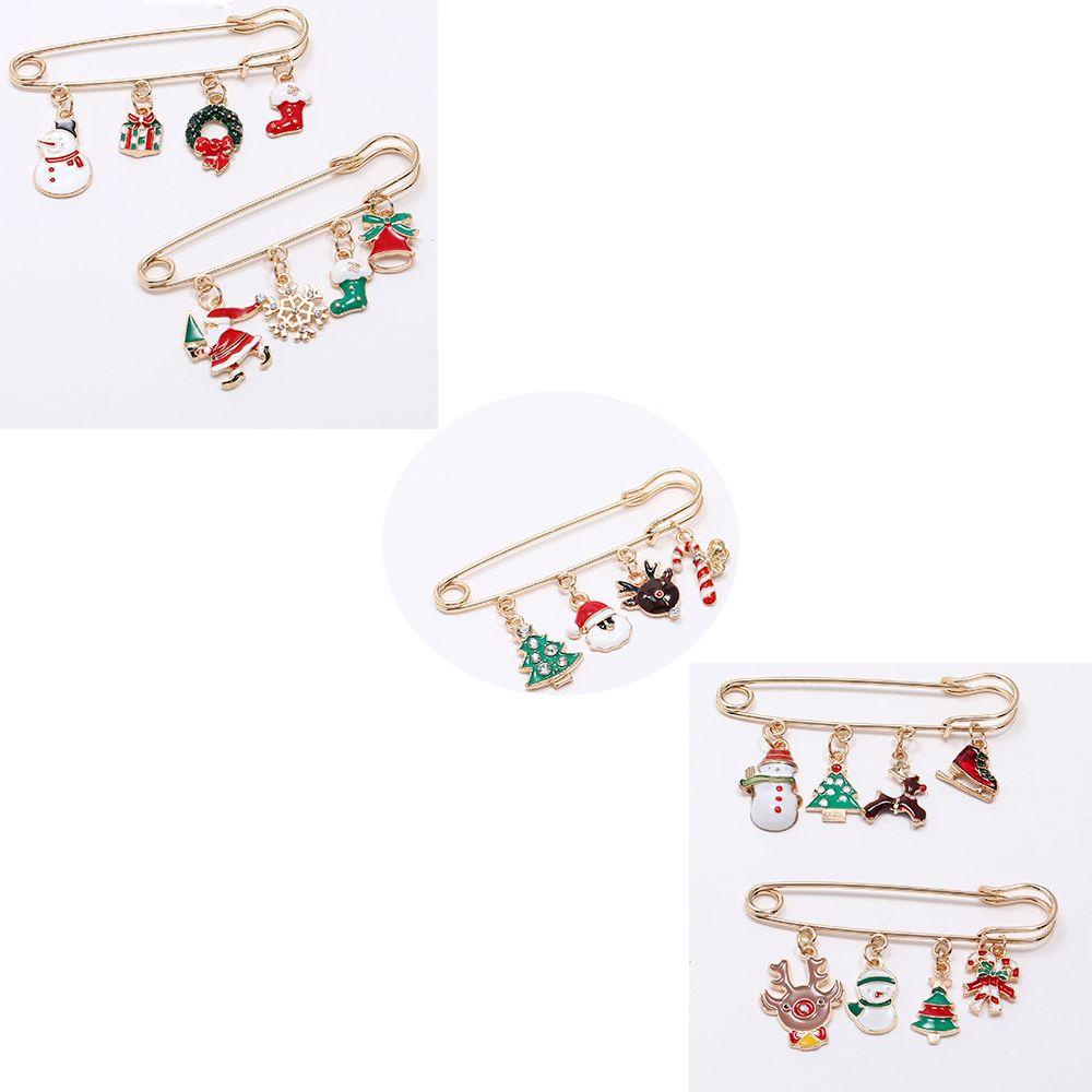 GOGOUP Mặt Dây Chuyền Hình Ông Già Noel Thời Trang​ Trâm Cài Áo Chủ Đề Giáng Sinh Dễ Thương