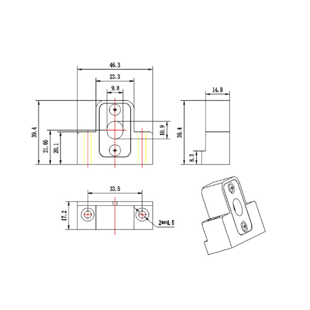 Bộ cố định đầu trục vitme cho máy in 3d