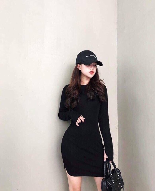Váy body xỏ ngón vạt bầu | BigBuy360 - bigbuy360.vn