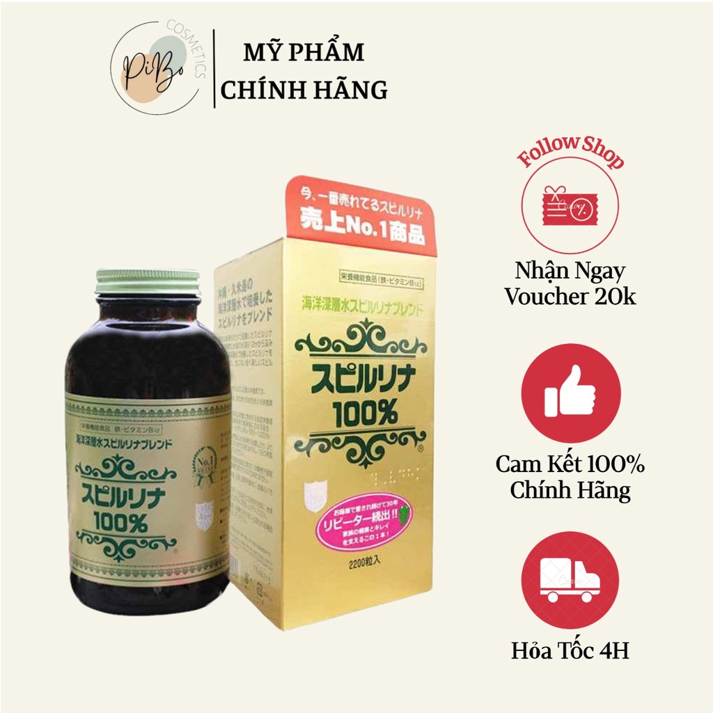 Viên uống Tảo Xoắn Spirulina Nhật Bản - 2200 Viên