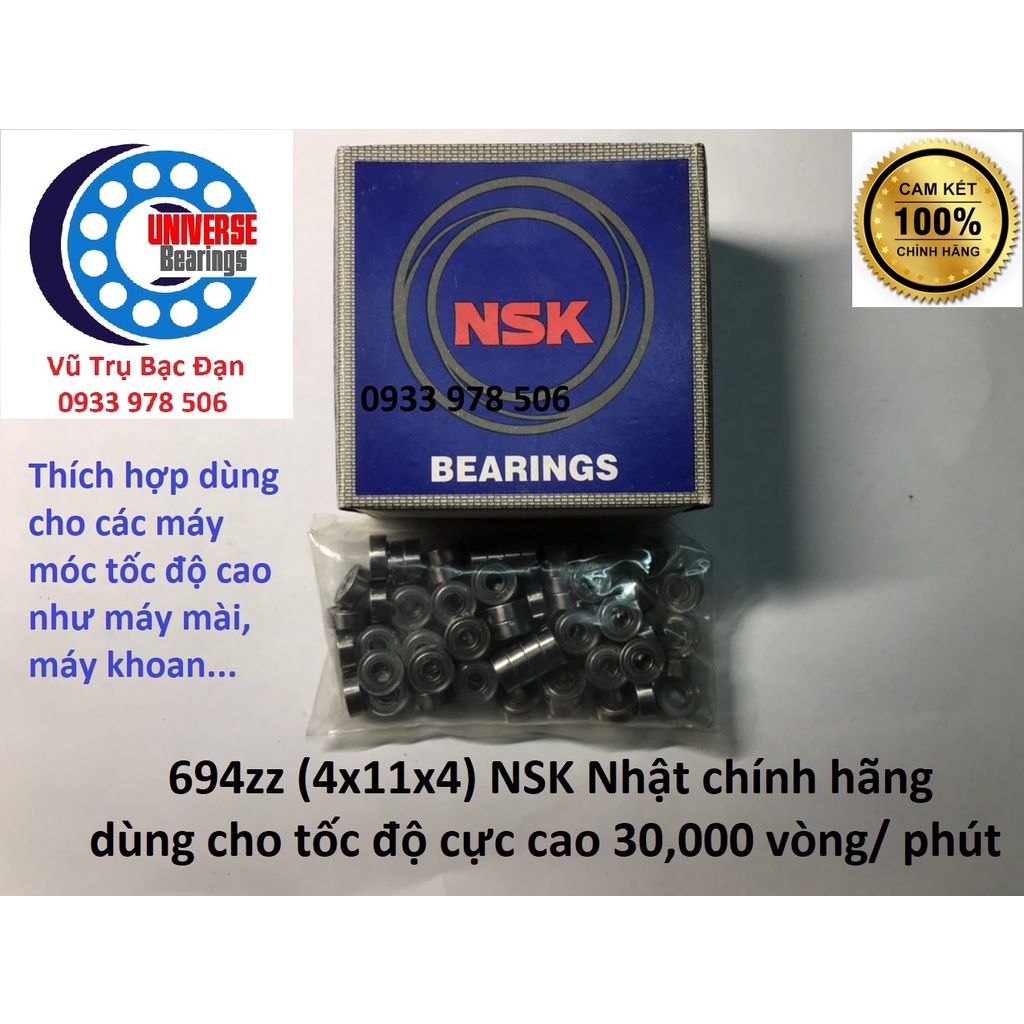 Vòng bi Bạc đạn 604,688, 693, 694, 696, 699, MR104zz Nhật chính hãng dùng cho máy công nghiệp tốc độ cao.