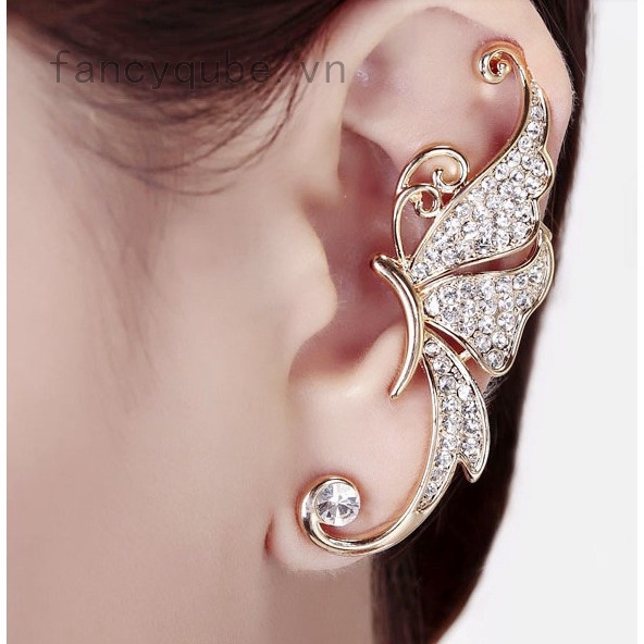 Hoa tai hình bướm đính đá thời trang