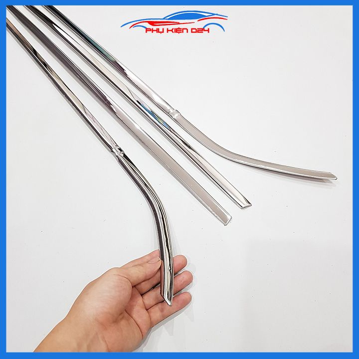 Bộ nẹp viền chân kính inox Attrage 2015-2016-2017-2018-2019-2020-2021-2022-2023