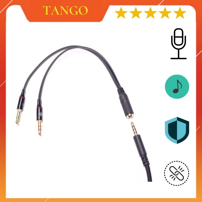 Dây chia Mic và tai nghe, Jack chia audio và mic chất lượng cao.