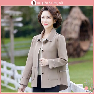 Áo Khoác Mỏng Tay Dài Phong Cách Phương Tây Thời Trang Xuân Thu Mới 2022 Cho Phụ Nữ Trung Niên o Bo i Trang 50 Tuổi