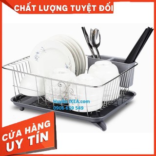 [ Hàng Chính Hãng ] RỔ ÚP CHÉN INOX CÓ KHAY HỨNG NƯỚC