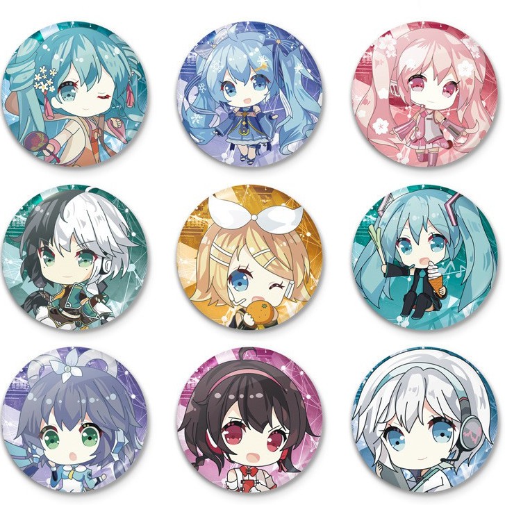 Huy hiệu cài áo IN HÌNH Vocaloid anime chibi tiện lợi dễ thương