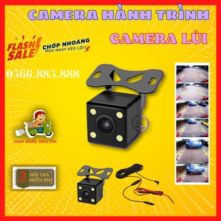 Camera Hành Trình ô tô xe du lịch, xe tải, camera lùi, camera sau Loại Jac 5 Chân Kèm Dây 6m/ 10m có hồng ngoại