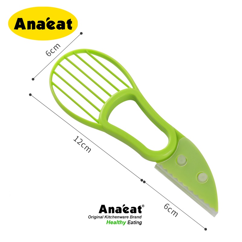 Dụng Cụ Gọt Vỏ Trái Cây ANAEAT Thiết Kế 3 Trong 1 Bằng Nhựa Dùng Nạo Bơ Tiện Dụng Cho Nhà Bếp
