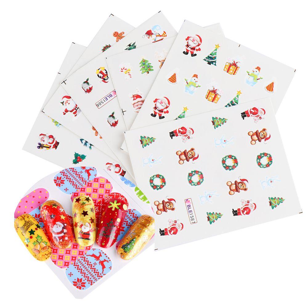 Set 2 / 11 Sticker Họa Tiết Bông Tuyết Trang Trí Móng Tay Nghệ Thuật Chủ Đề Giáng Sinh