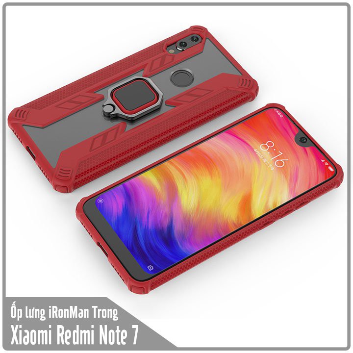 Xiaomi Redmi Note 7 / Note 7 Pro - Ốp lưng chống sốc viền màu, mặt lưng trong cao cấp - Chân chống lưng máy tiện lợi