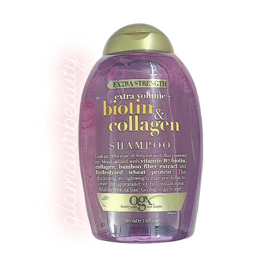 DẦU GỘI LÀM DÀY VÀ DƯỠNG TÓC OGX Thick & Full + Biotin & Collagen Extra Strength Volumizing Shampoo with Vitamin B7.