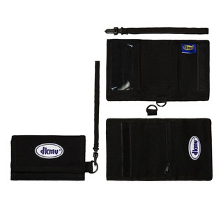 Ví ngắn vải canvas Don't Kill My Vibe màu đen, có tag logo bằng su - Logo Wallet