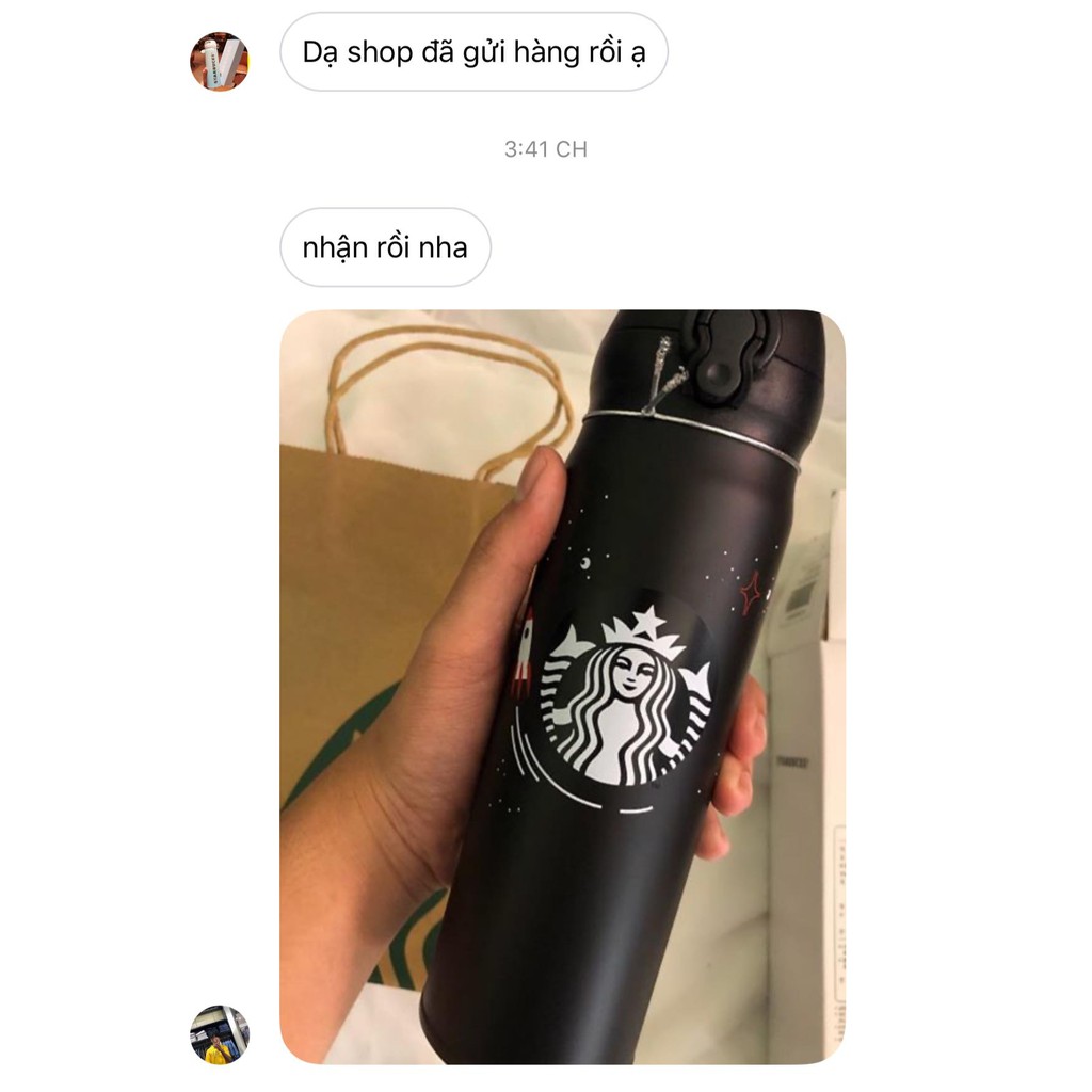 Bình giữ nhiệt chính hãng Starbucks Rocket đen nhám Dung tích 500ml