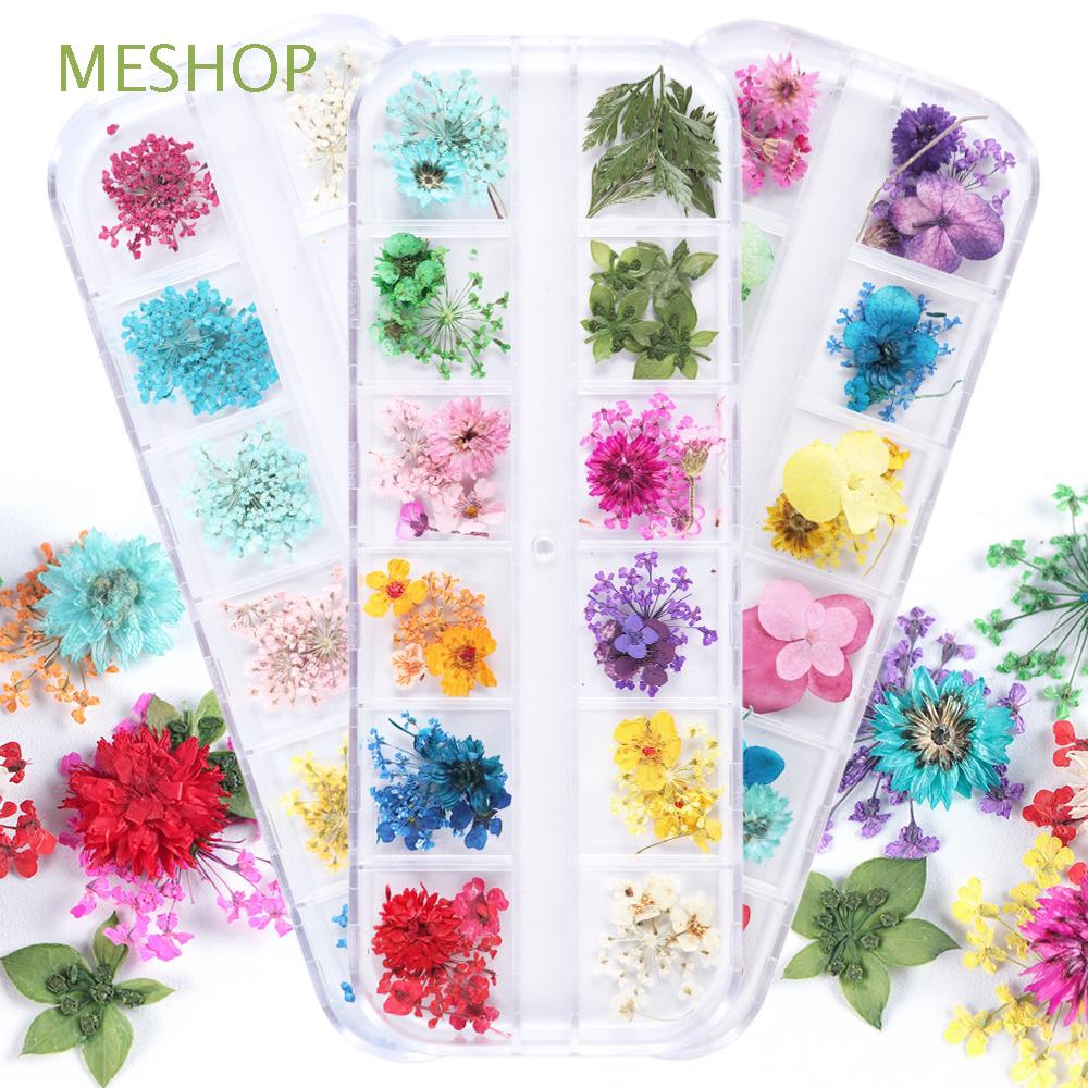 1 Case Floral Leaf Nail Accessories Mixed Color Sticker Decor 3d Diy