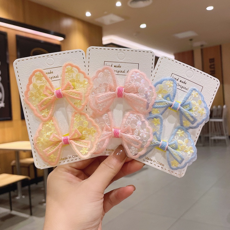 Kẹp tóc mặt nơ xinh xắn phong cách Hàn Quốc cho bé gái