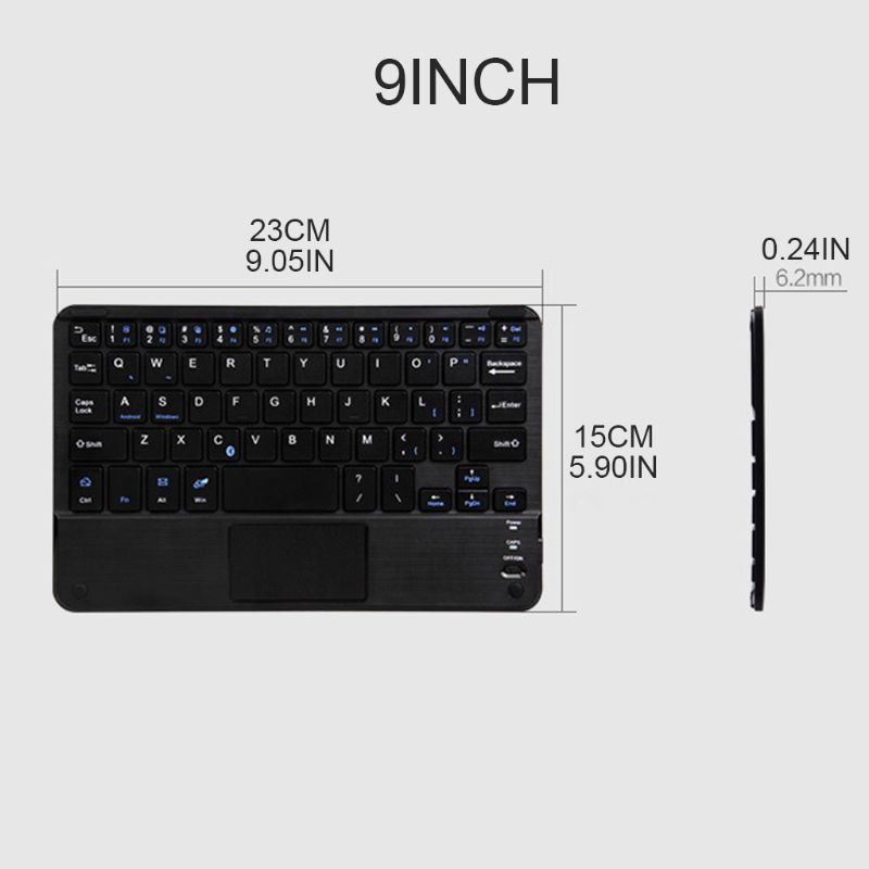 Bàn Phím Bluetooth Không Dây 7 / 9 / 10 Inch Kèm Màn Hình Cảm Ứng