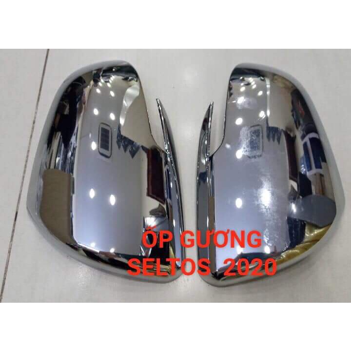 Bộ 2 Ốp Gương xe Kia Seltos 2020 2021 2022 Mạ Crom/ Carbon Cao Cấp có sẵn keo dính 2 mặt chuyên dụng