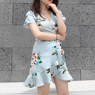 Váy đầm vạt chéo hàng thiết kế quảng châu cao cấp