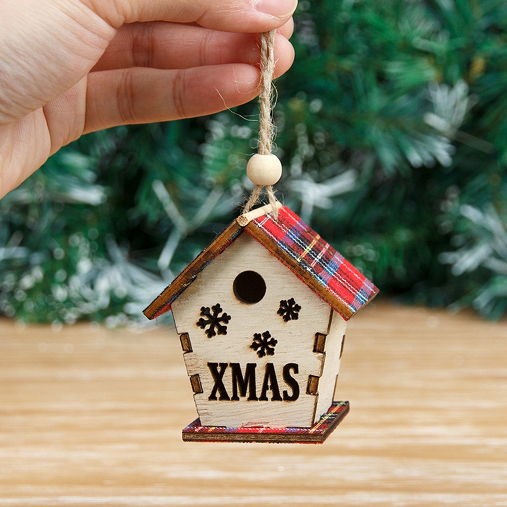 Surpr Dây Treo Trang Trí Giáng Sinh Hình Ngôi Nhà Gỗ Kẻ Sọc Caro Đỏ Dọc Có Thể Tái Sử Dụng