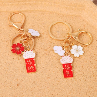 Set 4 Móc Khóa Hình Mèo May Mắn Dễ Thương
