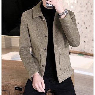 Áo khoác nam chất liệu dạ cao cấp, phong cách Hàn Quốc trẻ trung. R8 -  tặng sịp nam