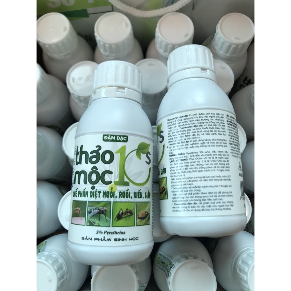 Thảo Mộc 10s Đậm Đặc Diệt Muỗi Ruồi Kiến Gián, Chế Phẩm Sinh Học Diệt Côn Trùng – Chai 100ml