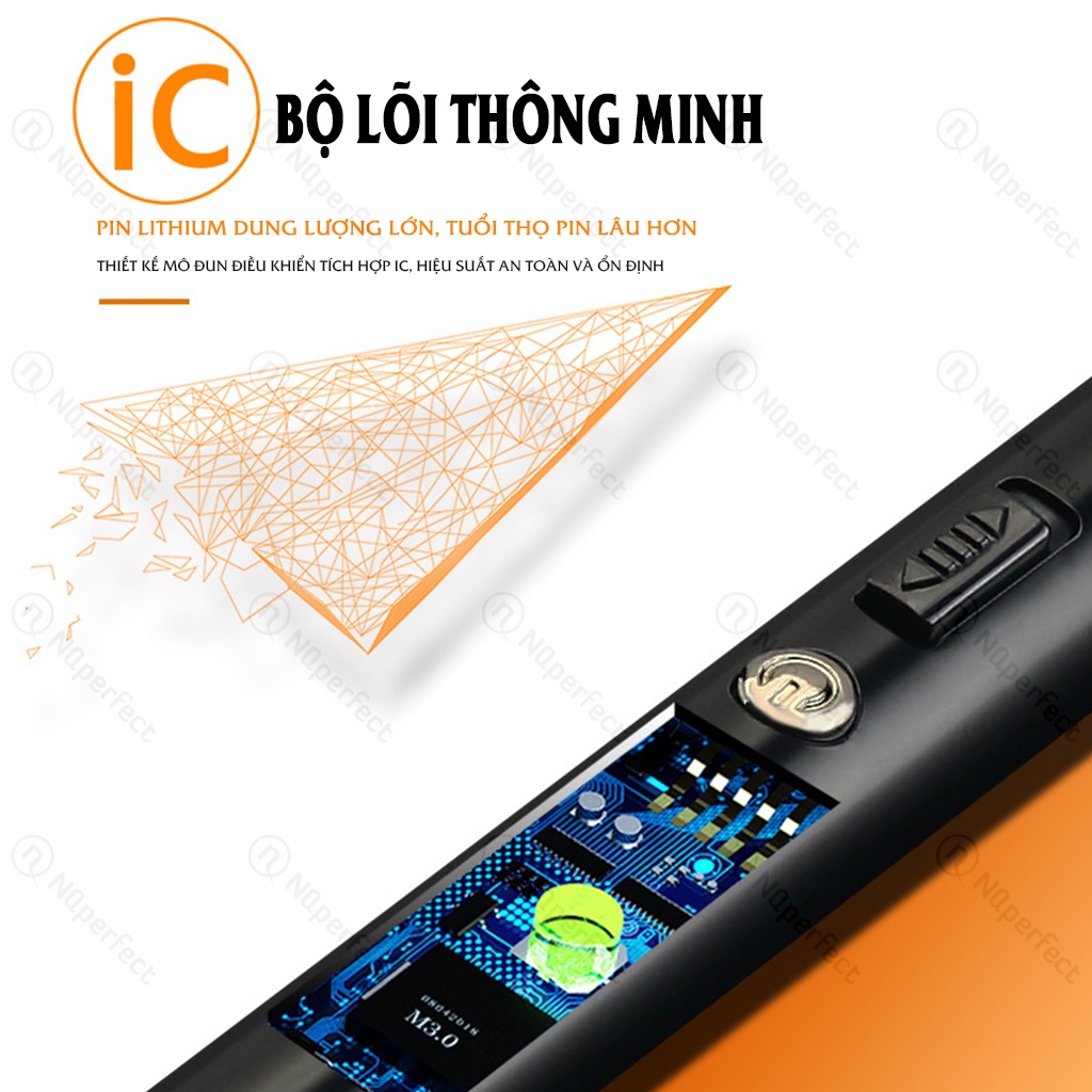 Cây mồi đánh lửa xung hồ quang điện Jinlun JL871 - Phiên bản nâng cấp Đèn LED chiếu sáng dài 40cm an toàn hơn