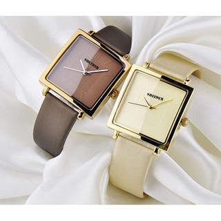Đồng hồ nữ SHEEDER mặt vuông dây da cao cấp size 36mm