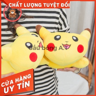 Gấu bông, thú nhồi bông pikachu gối ôm dáng nằm gabotabo màu vàng 40cm