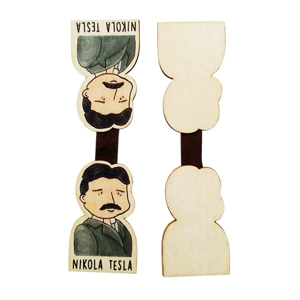 Bookmark gỗ nam châm Nikola Tesla