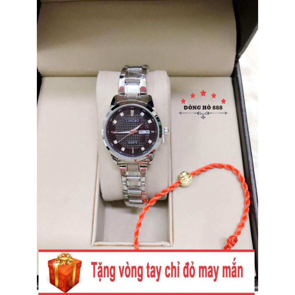 Đồng Hồ Nữ Nam Chống nước, Chống xước LONGBO 1242 + tặng 1 vòng tỳ hưu may mắn.