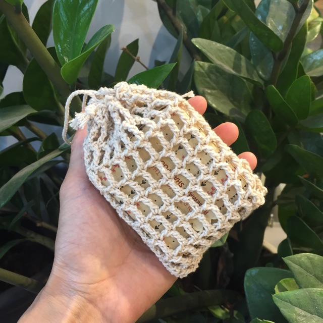 Túi lưới sợi cotton đựng xà bông móc thủ công Friendly Kitchen