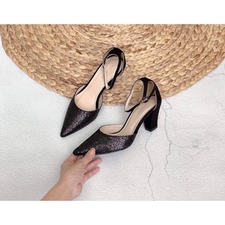 Giày Cao Gót Nữ 💖FREESHIP💖 Giảm 10K Khi Nhập Mã [Guốc Cao Gót] Giày KimSa 7p Hàng VNXK Gót Vuông
