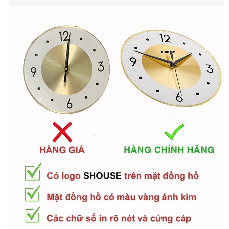 Đồng Hồ Trang Trí Treo Tường Trang Trí Decor Nghệ Thuật kim trôi hình hoa vàng DC226 chính hãng Shouse