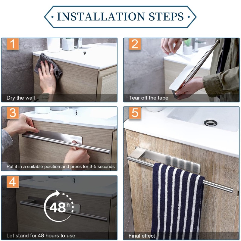 Giá Đỡ Treo Khăn Bằng Thép Không Gỉ 304 Cho Nhà Bếp Phòng Tắm