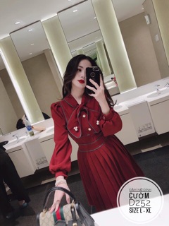 Bigsize Đầm nơ đính cườm D252