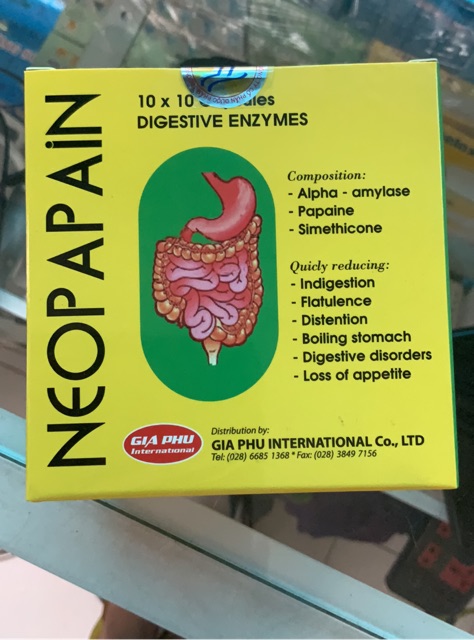 NEOPAPAIN - GIẢM ĐẦY HƠI, CHƯỚNG BỤNG, CHÁN ĂN