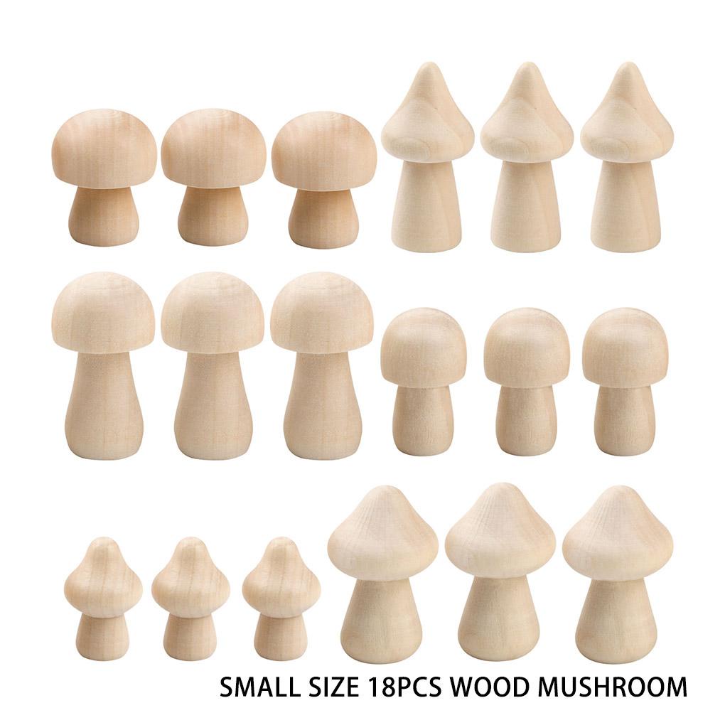 Bộ Cây Nấm Bằng Gỗ Chưa Hoàn Thành Dùng Trang Trí DIY