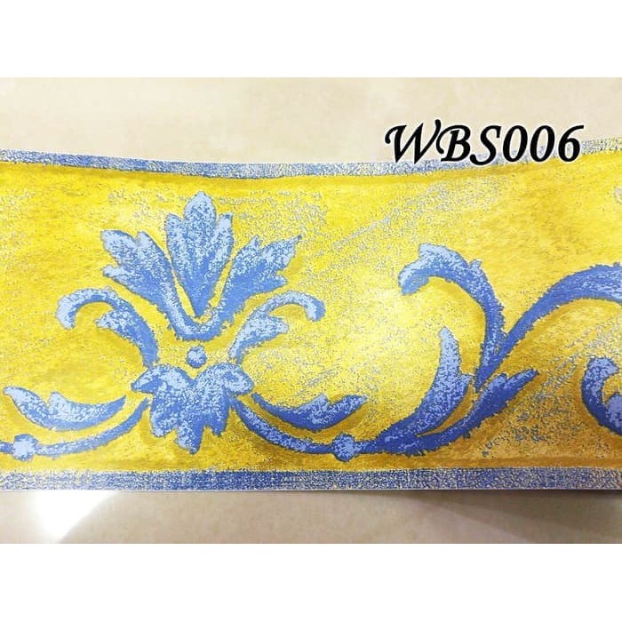 Miếng Dán Viền Tường Wbs006: Yellow N Blue Vector 10.5cm 10mx10.5cm