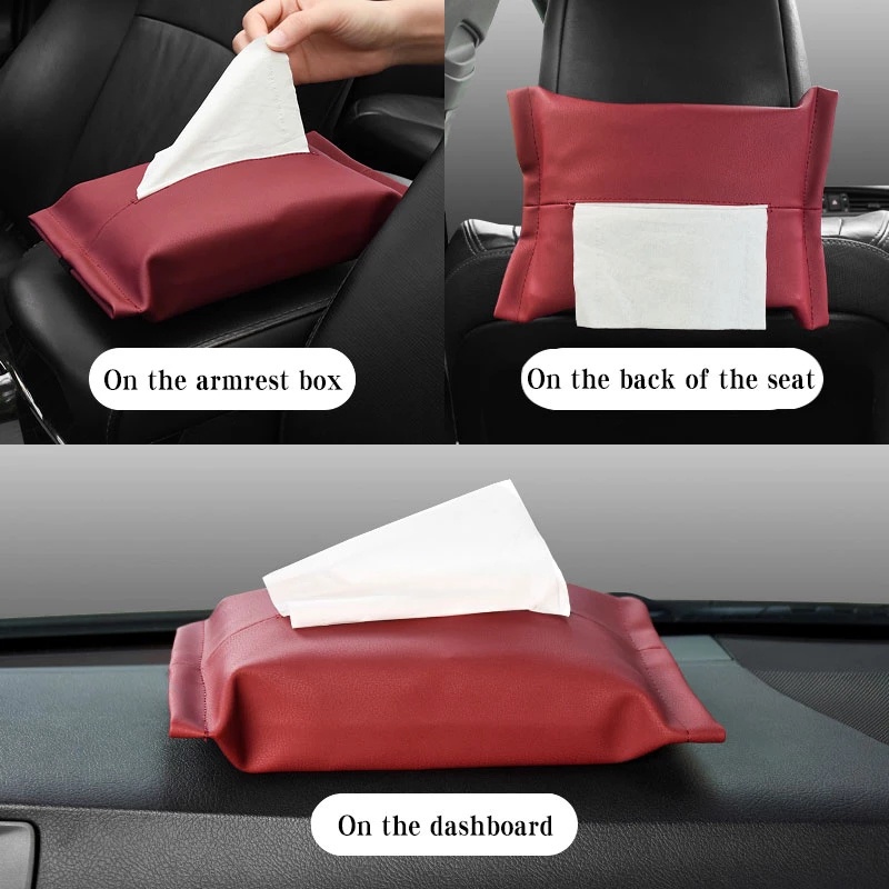 Túi Nhung Đựng Khăn Giấy Đa Năng Tiện Dụng Cho Xe Hơi Toyota Vios Yaris Altis Camry Avanza